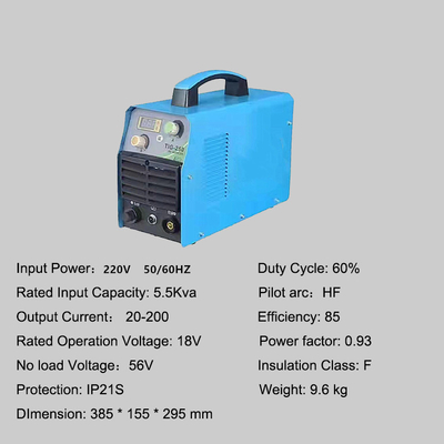 DC MOSFET Inverter 200A TIG-250 Tig Welder for Stainless and Aluminum Welding 220V 18V 18