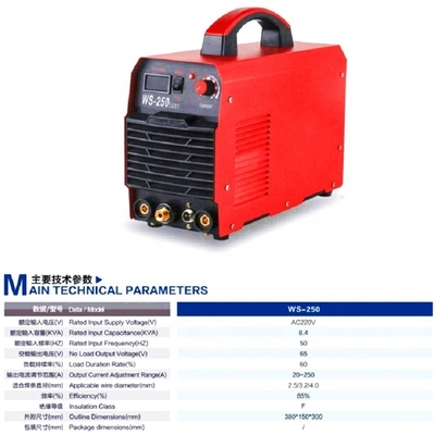 Carbon Steel Processing WS-250 IGBT Inverter Tig Welder for Precision Work Weight 10 KG