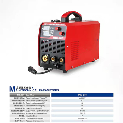 Inverter Welding Machine MIG-280 for 0.8mm/1.0mm Wire Diameter IP21S Protection Level