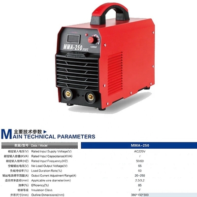 DC Motor 25 Provided Mini Portable Arc Welding Machine 250amp IGBT Inverter Arc Welder