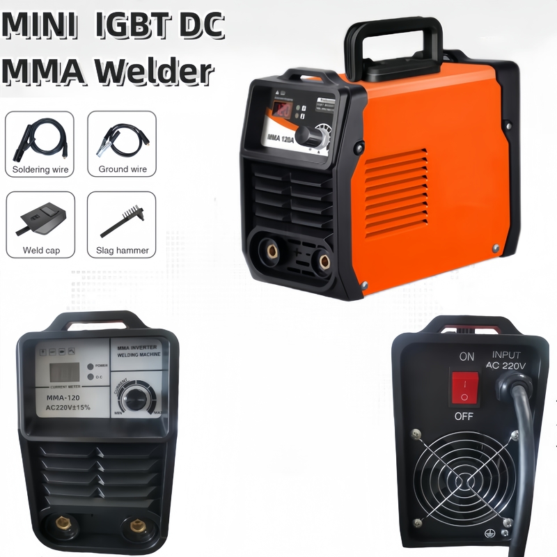 Portable Mini IGBT DC MMA Welder with 120 A Rated Output Current and AC220V Input Voltage